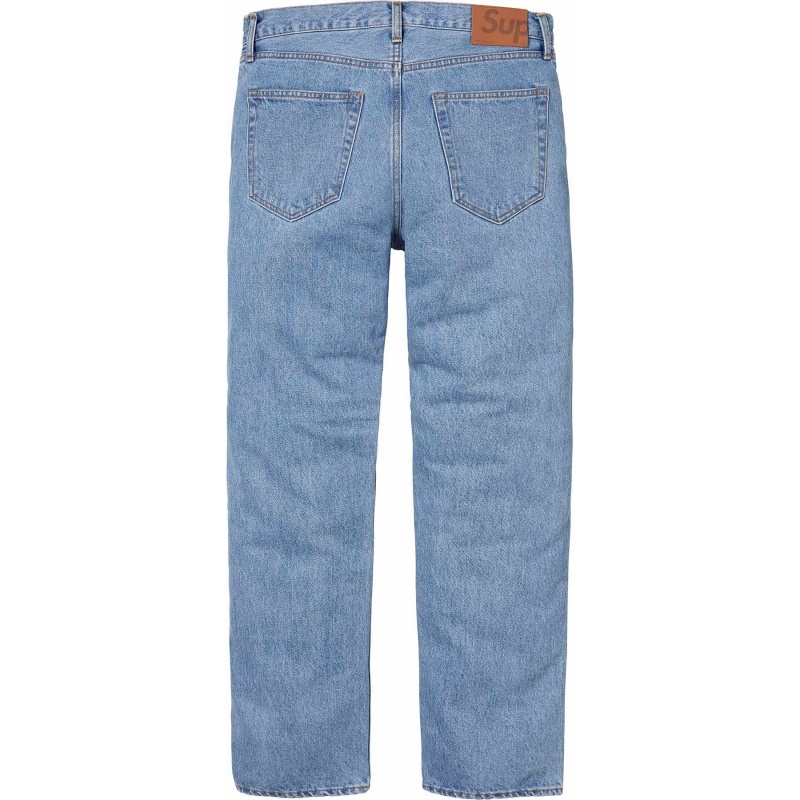 Spodnie Supreme Stone Washed Slim Selvedge Jean Szare Indygo | Polska-310245